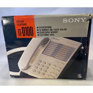 Vintage Sony Feature Telephone IT-D100 With Speakerphone  White NIB